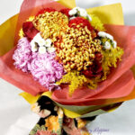 菊と薔薇の花束