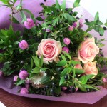 マートルとバラの花束
